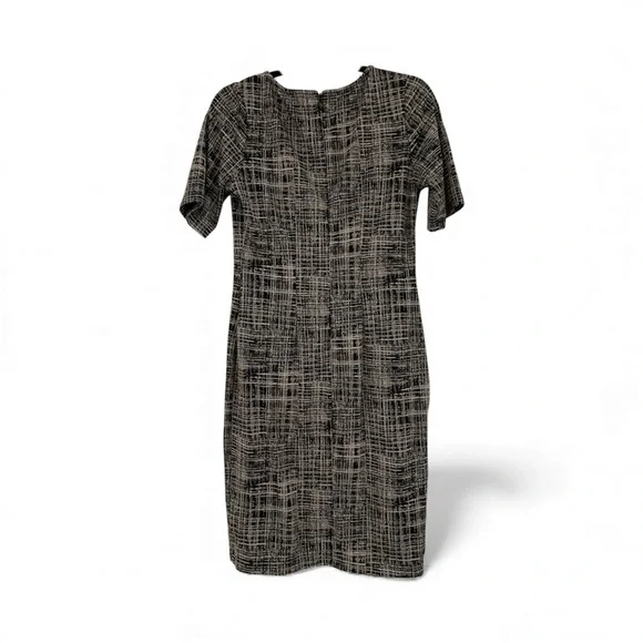 Sharagano Black and White Midi Dress Short Sleeve Size 6 Great Condition - Picture 3 of 6